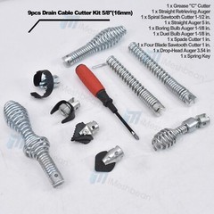 10pcs Cutter & Auger Set 5/8&Prime; Cable End for RIDGID C8 Drain Snake Cable 62270