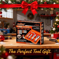 5-Piece NPT Pipe Tap Kit with Heavy-Duty Storage Case, Premium Carbon Steel