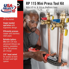 72553 Mini Press Tool Kit with 1/2&Prime; to 3/4&Prime; Jaws, Battery & Case