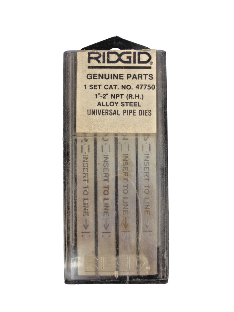 Ridgid 47750 1&Prime;- 2&Prime; NPT Right Hand Alloy Steel Universal Pipe Dies &ndash; OPEN BOX