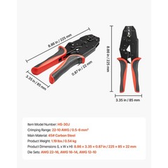Uimoso Ratcheting Wire Crimper Tool 22-10 AWG for Electrical Connectors