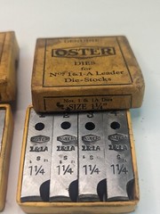 Vintage 3 Genuine OSTER Dies for Nos.1&1A Leader ~ Size , 2&Prime;,,,1-1/2&Prime;,,,1-1/4&Prime;