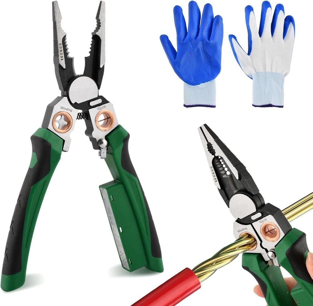 8-in-1 Wire Stripper with Voltage Tester, Multifunctional Electric Wire Strippin