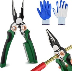 8-in-1 Wire Stripper with Voltage Tester, Multifunctional Electric Wire Strippin