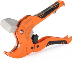 Bates- PVC Pipe Cutter, Cuts up to 1-1/4&Prime;, Ratcheting PVC Pipe Cutter Tool, Pipe