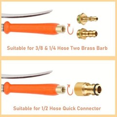 For Adjustable Nozzle Spray Wand 44 Inch Stainless Steel Built In Shut Off Valve