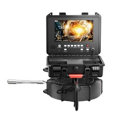 50m Sewer Drain Pipe Inspection Camera w/ 512HZ Locator 9&Prime; Monitor Self-Leveling