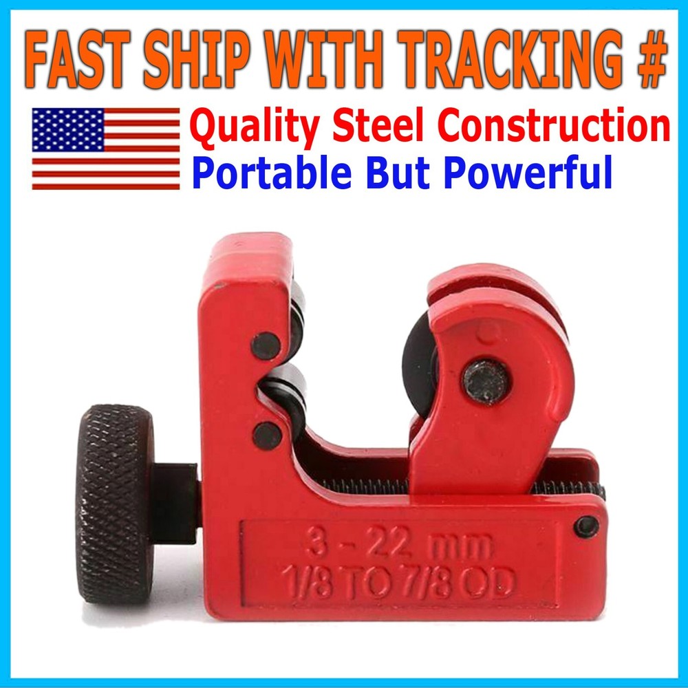 Mini Pipe Tubing Cutter 1/8&Prime; to 5/8&Prime; OD Copper Brass Aluminum Cutting HVAC Plumb