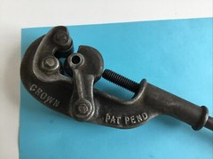 Vintage CROWN 7A Heavy Duty Plumbing Steamfitter Heating Cooling Pipe Cutter