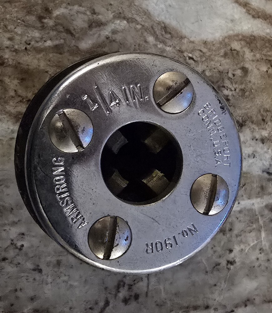 Armstrong USA Pipe Threader Die Head No. 190R SAE 1/4&rdquo; w Chrome Head 260531