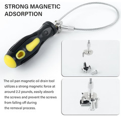 14.5&Prime; Magnetic Oil Drain Plug Removal Tool Flexible Oil Pan Bolt Remover
