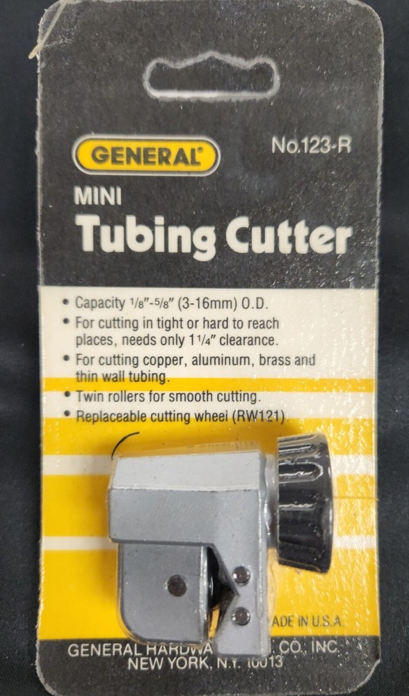 QTY 1 NEW GENERAL TOOLS 123-R MINI TUBING CUTTER PIPE CUTTER 1/8 &ndash; 5/8 USA MADE