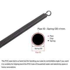 Spring Tube Bender Steel 500mm/19.69 Inch Long for 12mm 0.47 Inch PVC Pipe