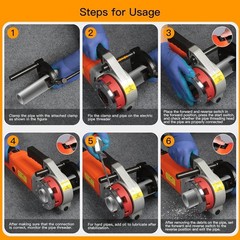 Electric Pipe Threader Pipe Threading Machine Copper Motor w/ 6 HSS Dies 1/2&Prime;-2&Prime;