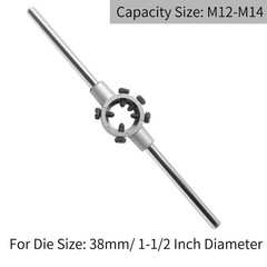 Die Stock Handle Wrench M12 &ndash; M14 Metric Round Die Holder, 38mm/ 1-1/2 Inch