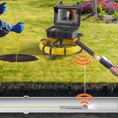 VEVOR Sewer Camera Pipe Inspection Camera w/ 512hz Sonde 9in 720p Screen 164 ft