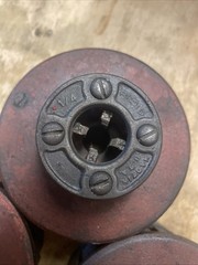 3x Ridgid 12-R Die Heads W/ Dies. 1/4, 3/8, 1/8 Size