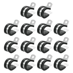 3/4&Prime;(18mm) Cable Clamp, 304 Stainless Steel Rubber Cushioned 14Pcs