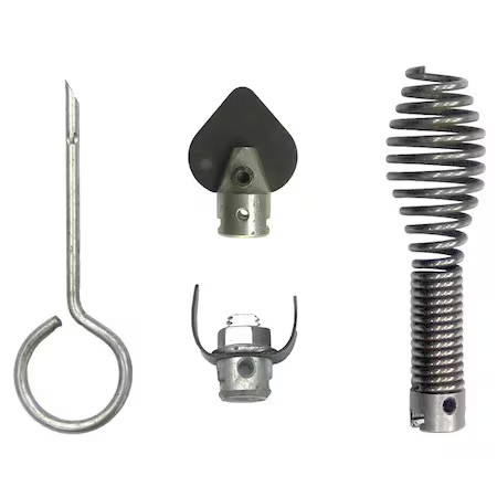 Westward 22Xp45 Drain Cleaning Tool Set, 2 In Cap, 4 Pc
