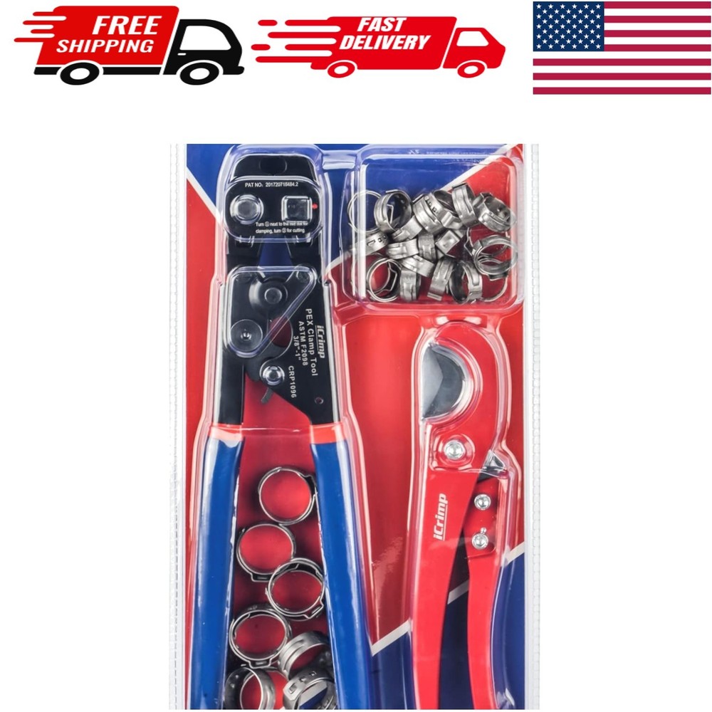 Durable PEX Plumbing Tool: Cinch, Remove, and Pipe Cutter &ndash; 30 Clamps Included!