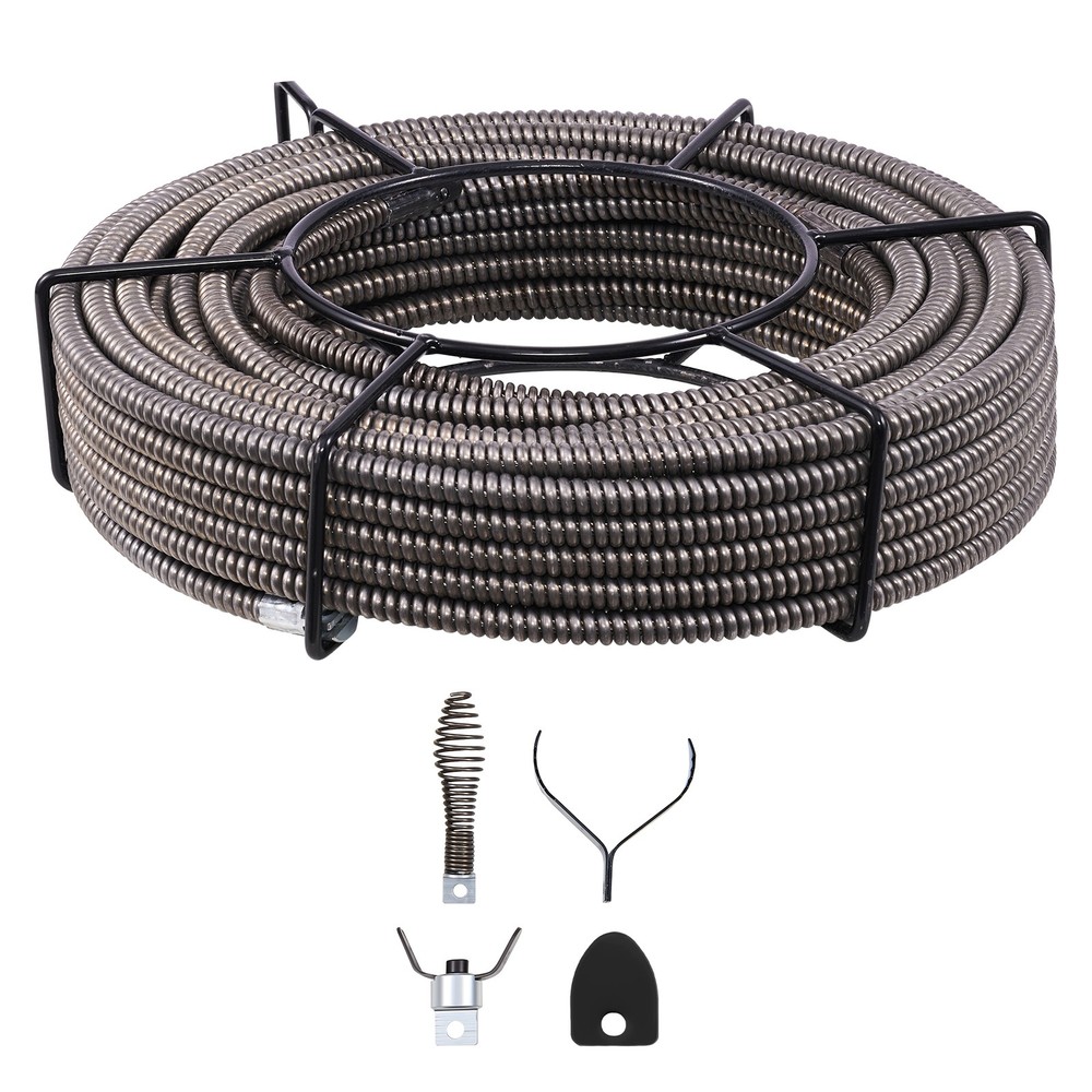 Uimoso Drain Cable Sewer Cable 100Ft 1/2In Drain Cleaning Cable Auger Snake Pipe