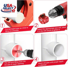 9-Piece PVC Pipe Reamer Kit for 1/2&Prime; Drills &ndash; 1/2&Prime; to 4&Prime; Sizes