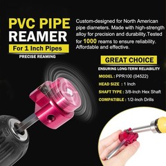 PPR100 PVC Pipe Reamer 1&Prime; Head Aluminum with 1/4&Prime; Hex Shaft Fit 1/2&Prime; drills