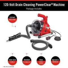RIDGID 55808 PowerClear 120-Volt Drain Cleaning Machine Kit for Tubs