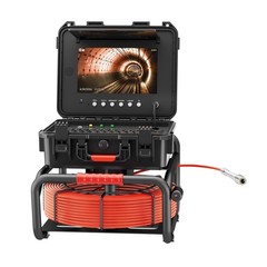 50m Sewer Pipe Inspection Camera w/ 512hz Locator Self-leveling 10&Prime; Monitor