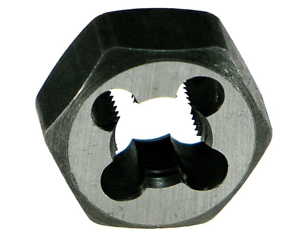 Drillco 3380E Series Carbon Steel Hexagon Pipe Rethreading Die, Uncoated