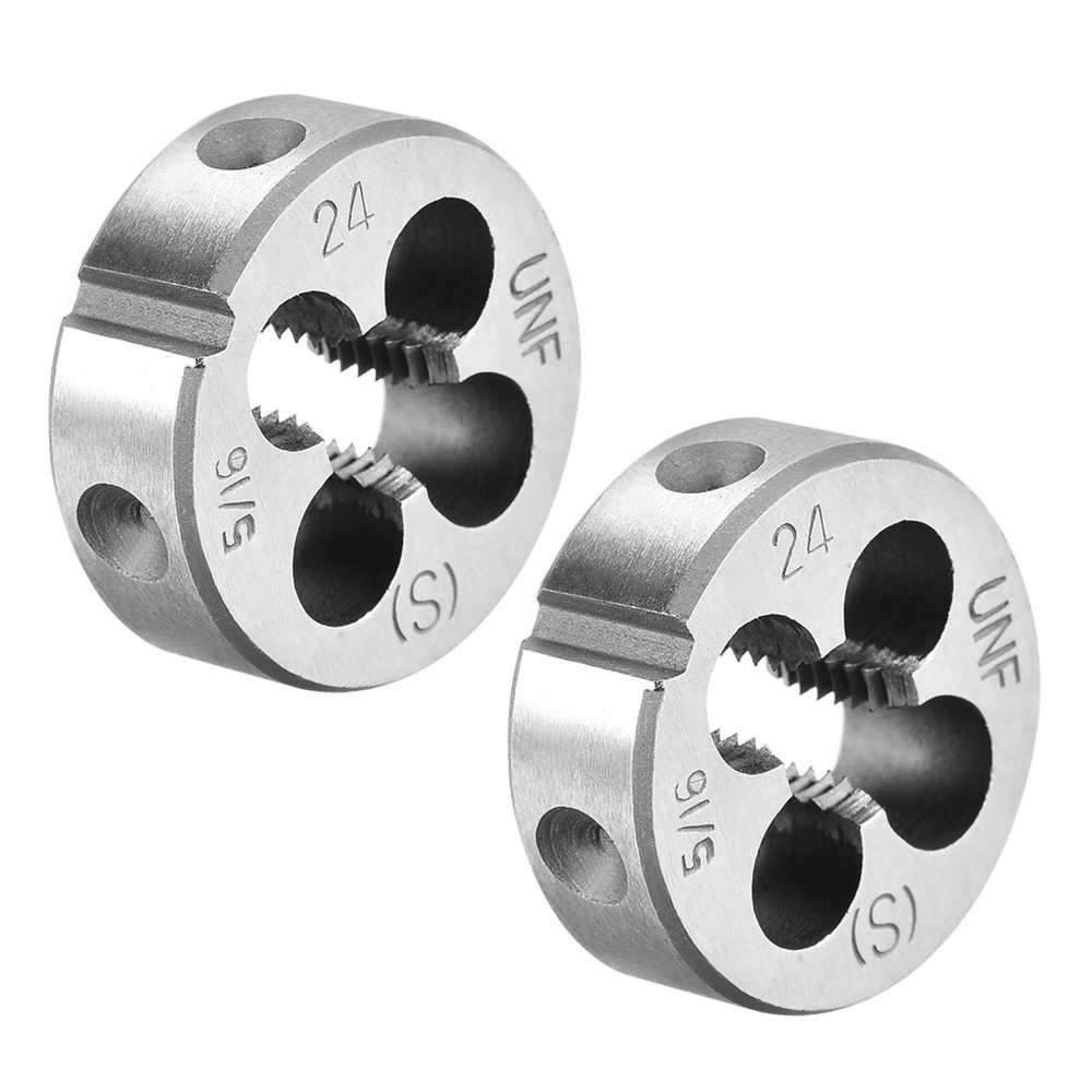 5/16-24 UNF Round Dies Machine Thread Threading Dies 1.0&Prime; OD Tool Steel 2pcs