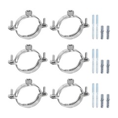 6Pcs2&Prime; (50mm) Adjustable Pipe Bracket Clamps Set (M8)