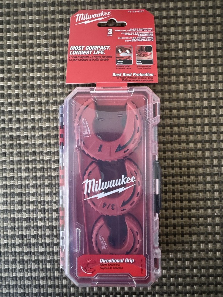 Milwaukee 3pc Close Quarters Copper Tubing Cutter Set 48-22-4267 NEW Sealed !!!