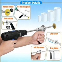 Adjustable PVC Pipe Cutter &ndash; 7&Prime; Depth, 1-1/2&Prime; to 8&Prime; Pipes, 6 Diamond Wheels & Bl