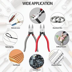 6.5 Inch Flush Cutters &ndash; 2 Pack Spring Loaded Wire Cutting Pliers for Crafts,