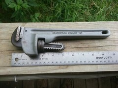 WESTWARD 3MA10A 10&Prime; Straight Aluminum Pipe Wrench,