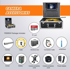 1000TVL 50M Sewer Inspection Camera DVR Meter Counter Keyboard Input 9&Prime; Monitor