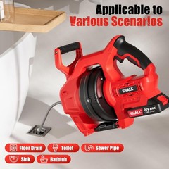 20V Cordless Drain Auger 25Ft Plumbing Snake w/ Battery & Charger