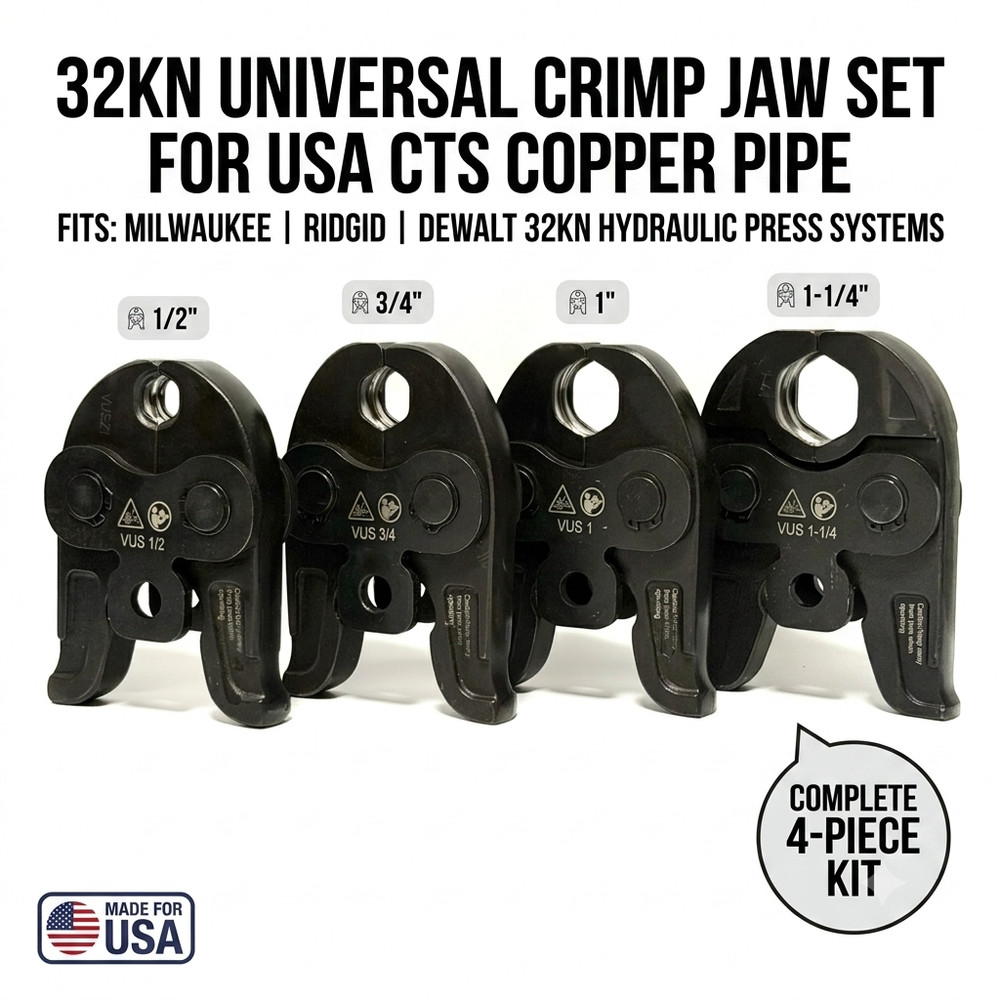 Press Jaw VUS:1 1/2 3/4 1-1/4 for Milwaukee M18 RIDGID RP350 32KN Tool