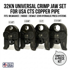 Press Jaw VUS:1 1/2 3/4 1-1/4 for Milwaukee M18 RIDGID RP350 32KN Tool