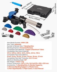 VEVOR Hydraulic Tubing Bender Kit Pipe Bender Forward Reverse Color Aluminium