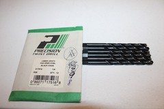 PRECISION TWIST DRILL 017516 1/4 HSS JOBBER DRILL BIT 4 1/8 &ldquo;L &ndash; QTY OF 7 &ndash; NEW