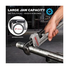 HAUTMEC 14 Inch Aluminum Straight Pipe Wrench, Adjustable Plumbing Wrench, 2&Prime;&hellip;