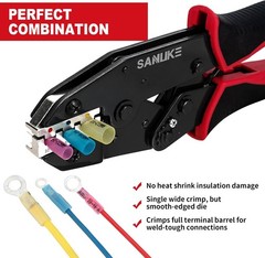 Crimping Tool for Heat Shrink Connectors, AWG 22-10 Ratcheting Wire Terminal Cri