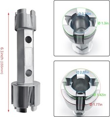 Tub Drain Remover Wrench, Heavy Duty Wrench Aluminum Alloy Silver