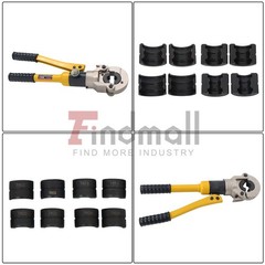 Hydraulic Pipe Cutter Copper Tube Fittings Crimping Tool w/ 1/2 3/4 & 1-inch Jaw
