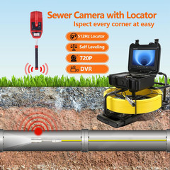 Sewer Camera with Locator,Self Leveling,165Ft/50M,Retractable Handle,7Mm Cable,9