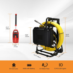Sewer Camera with Locator,Self Leveling,165Ft/50M,Retractable Handle,7Mm Cable,9