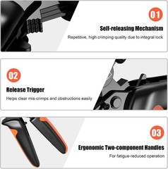 Ferrule Crimping Tool, Hexagonal Sawtooth Self-Adjustable Ratchet Wire Terminal