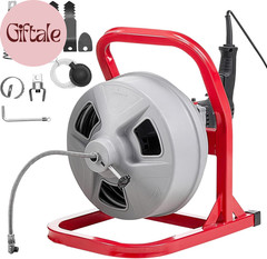 Drain Cleaner Machine 50 FT X 5/16 Inch, Sewer Snake Auger with 228RPM Electric